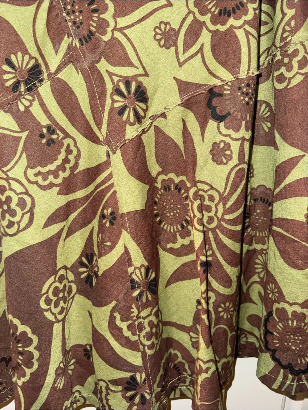 Harold's Green and Brown Floral Circle Skirt